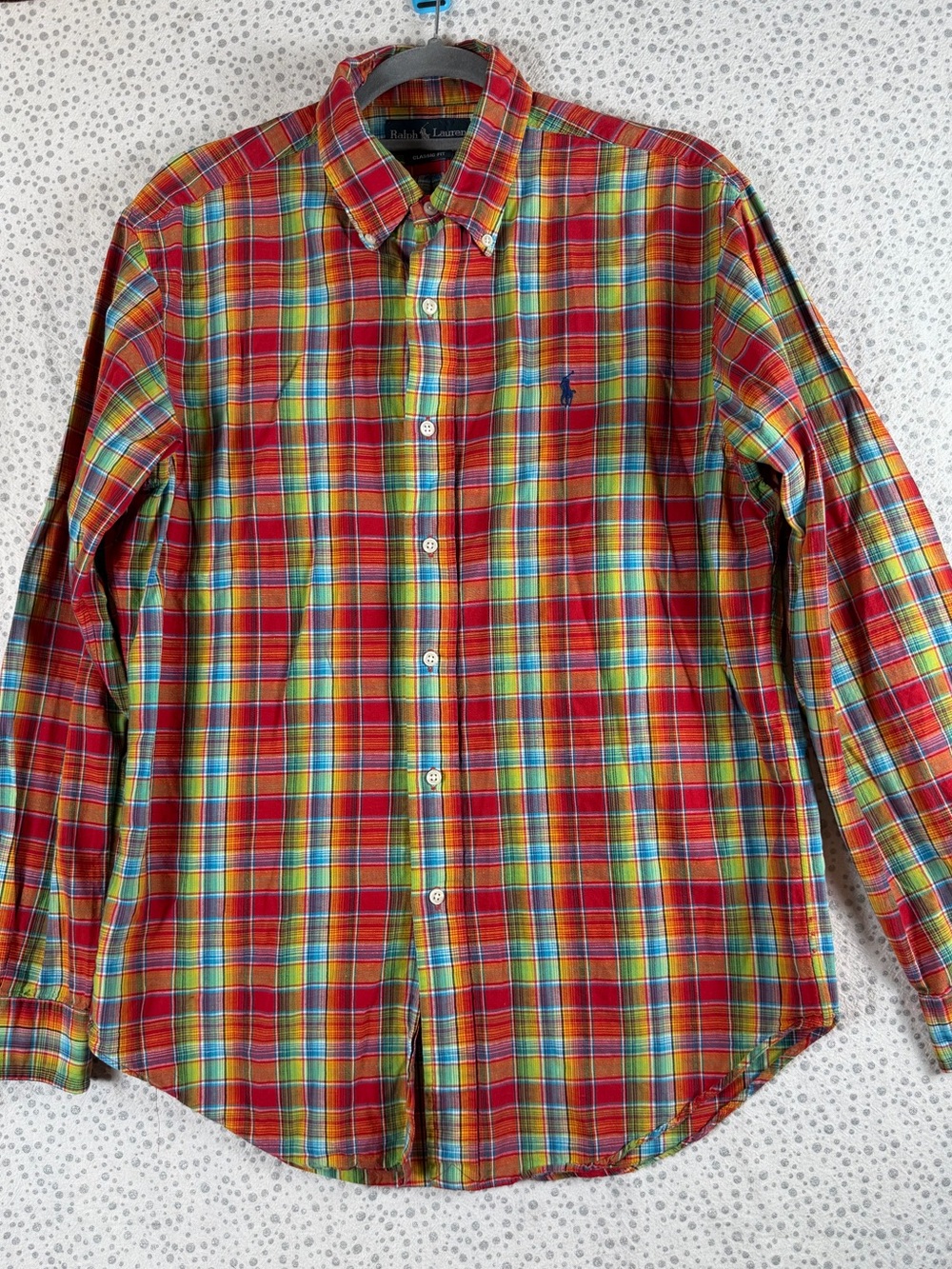 Ralph Lauren Red Multi-Color Plaid Button-Down Shirt M
